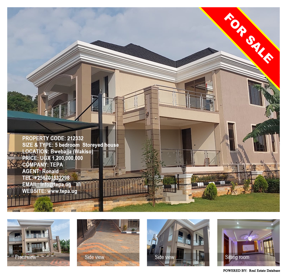 5 bedroom Storeyed house  for sale in Bwebajja Wakiso Uganda, code: 212332