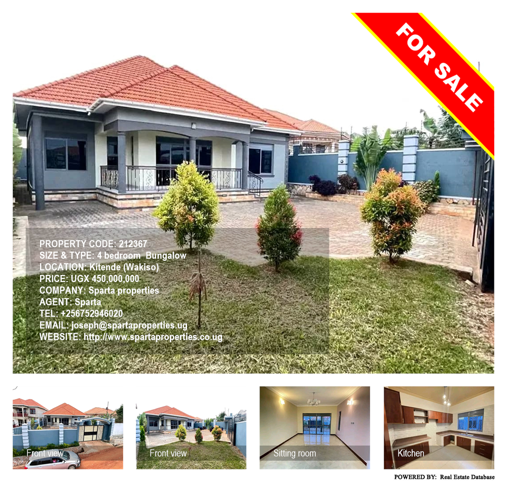 4 bedroom Bungalow  for sale in Kitende Wakiso Uganda, code: 212367