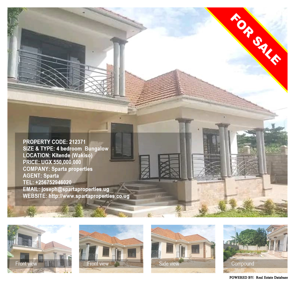 4 bedroom Bungalow  for sale in Kitende Wakiso Uganda, code: 212371