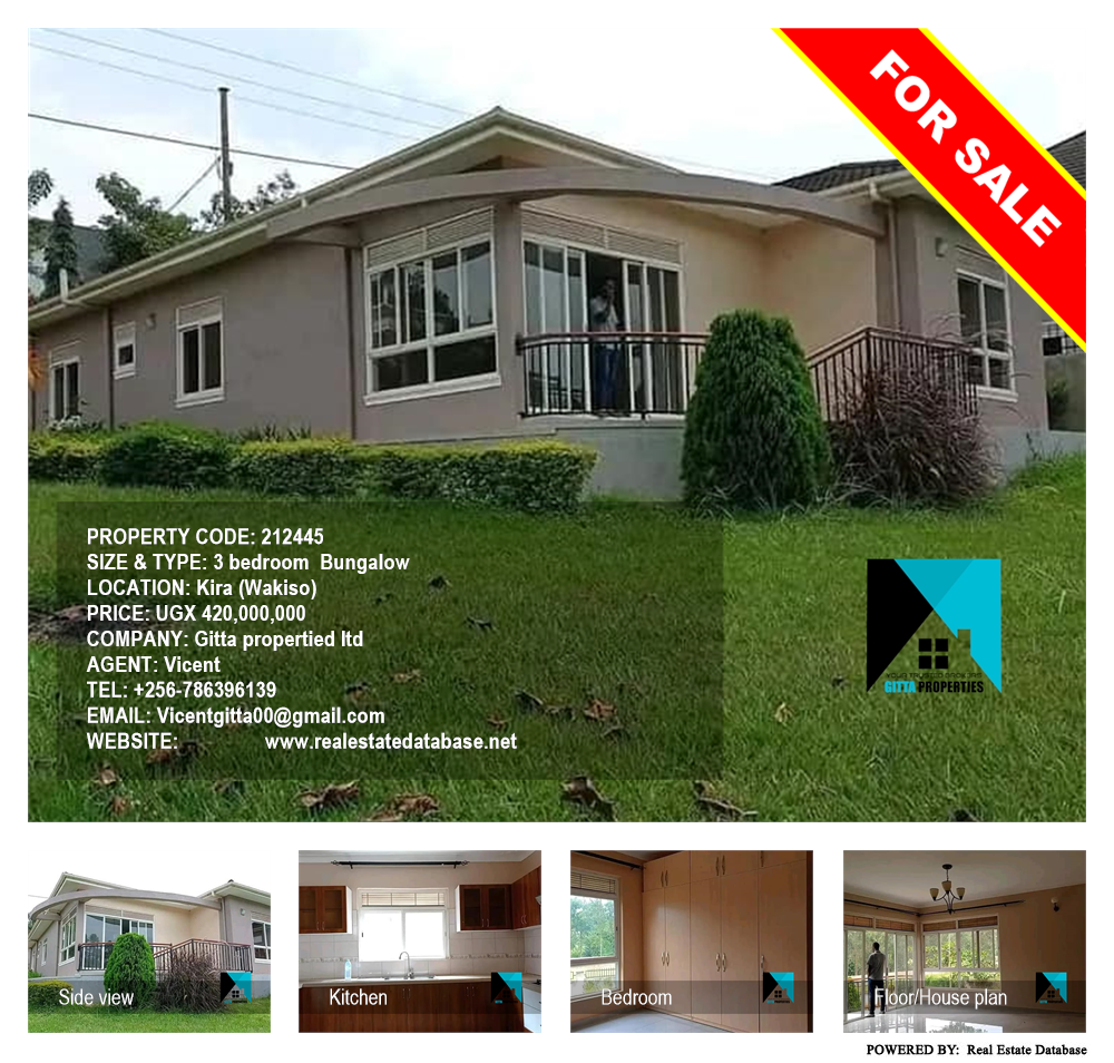 3 bedroom Bungalow  for sale in Kira Wakiso Uganda, code: 212445