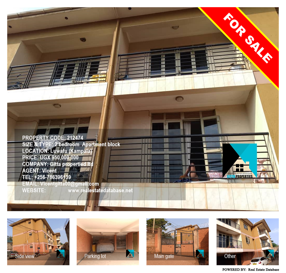 2 bedroom Apartment block  for sale in Luwafu Kampala Uganda, code: 212474