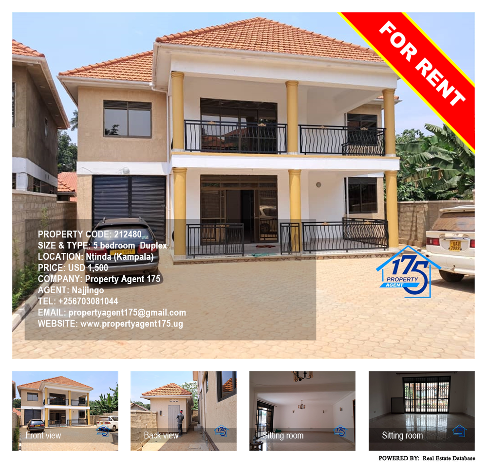 5 bedroom Duplex  for rent in Ntinda Kampala Uganda, code: 212480