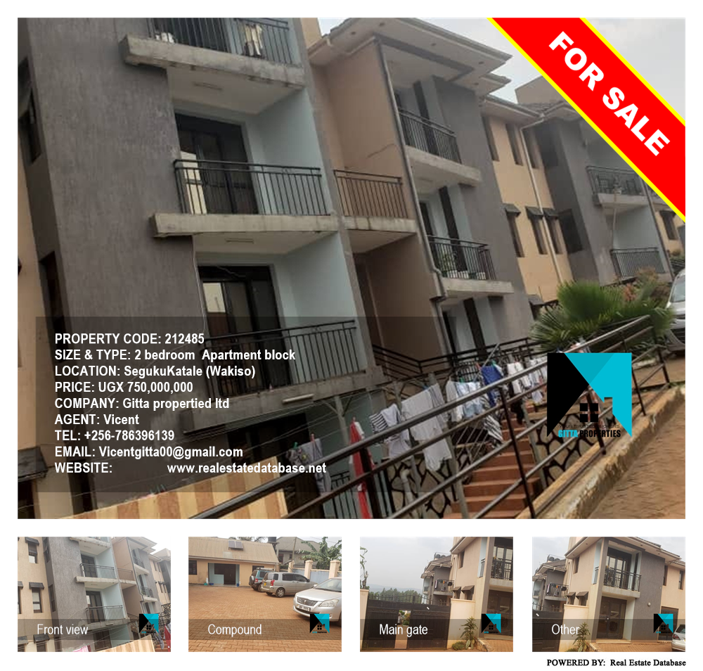 2 bedroom Apartment block  for sale in SegukuKatale Wakiso Uganda, code: 212485