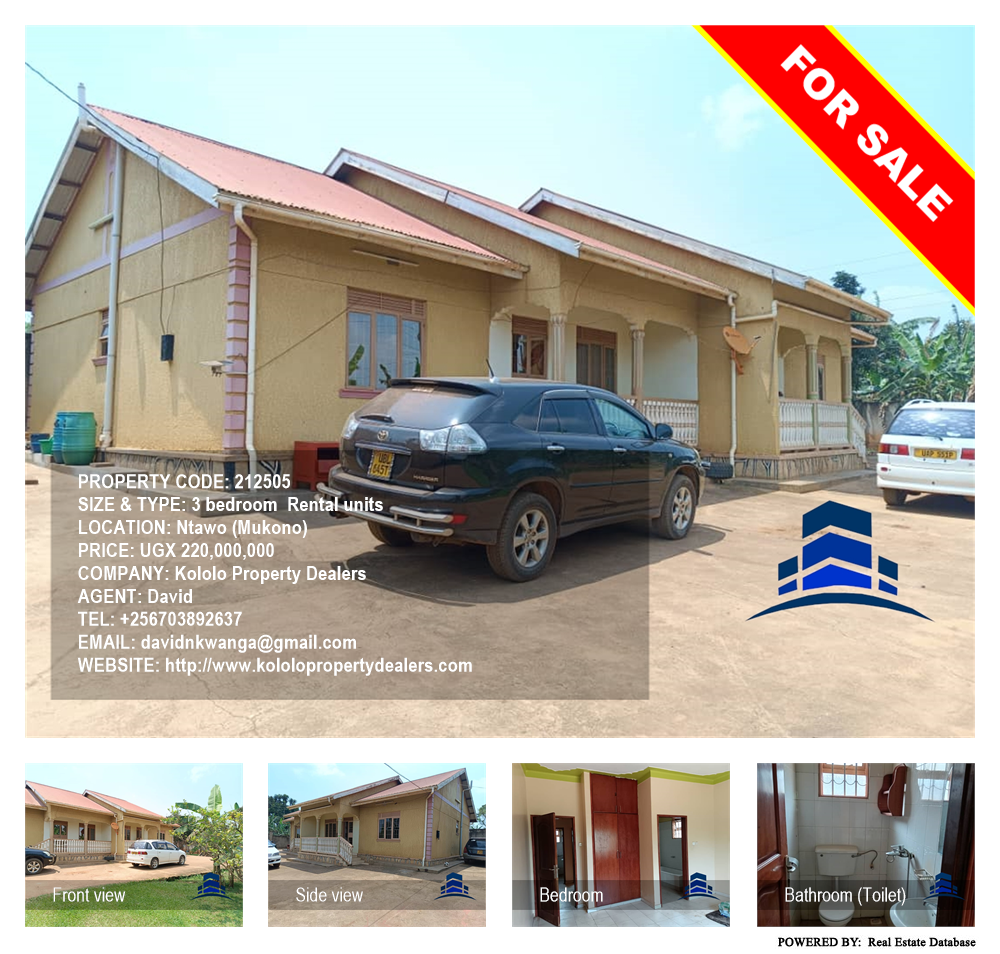 3 bedroom Rental units  for sale in Ntawo Mukono Uganda, code: 212505