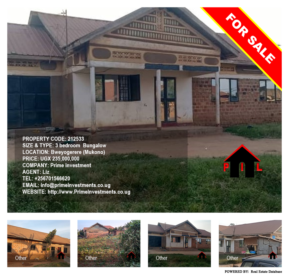 3 bedroom Bungalow  for sale in Bweyogerere Mukono Uganda, code: 212533