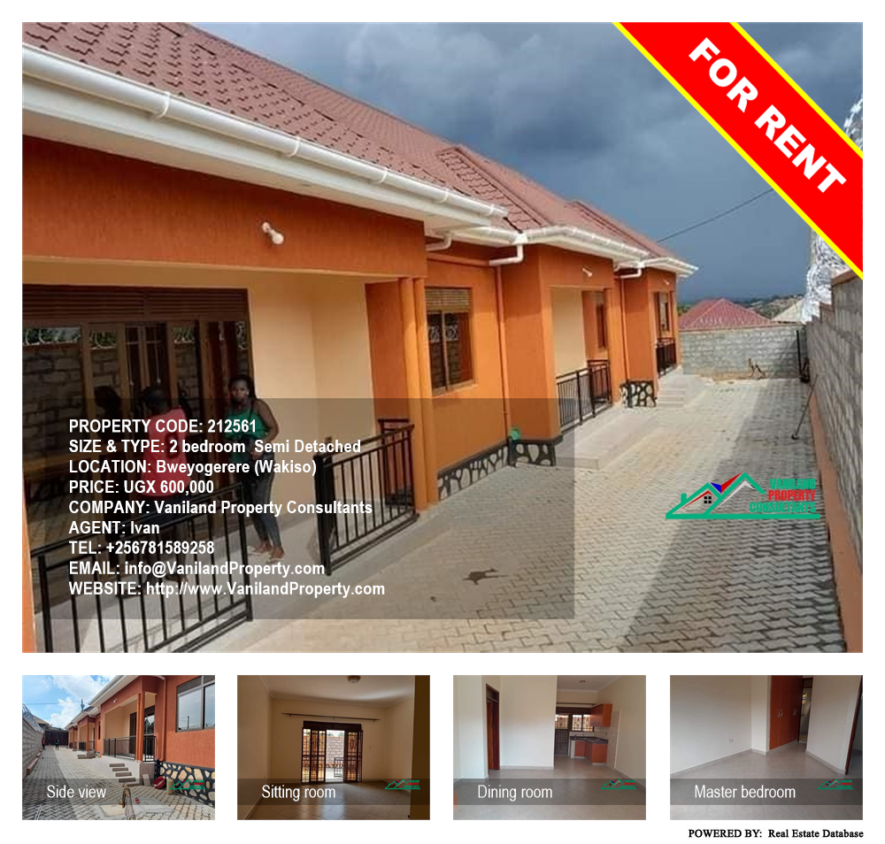 2 bedroom Semi Detached  for rent in Bweyogerere Wakiso Uganda, code: 212561