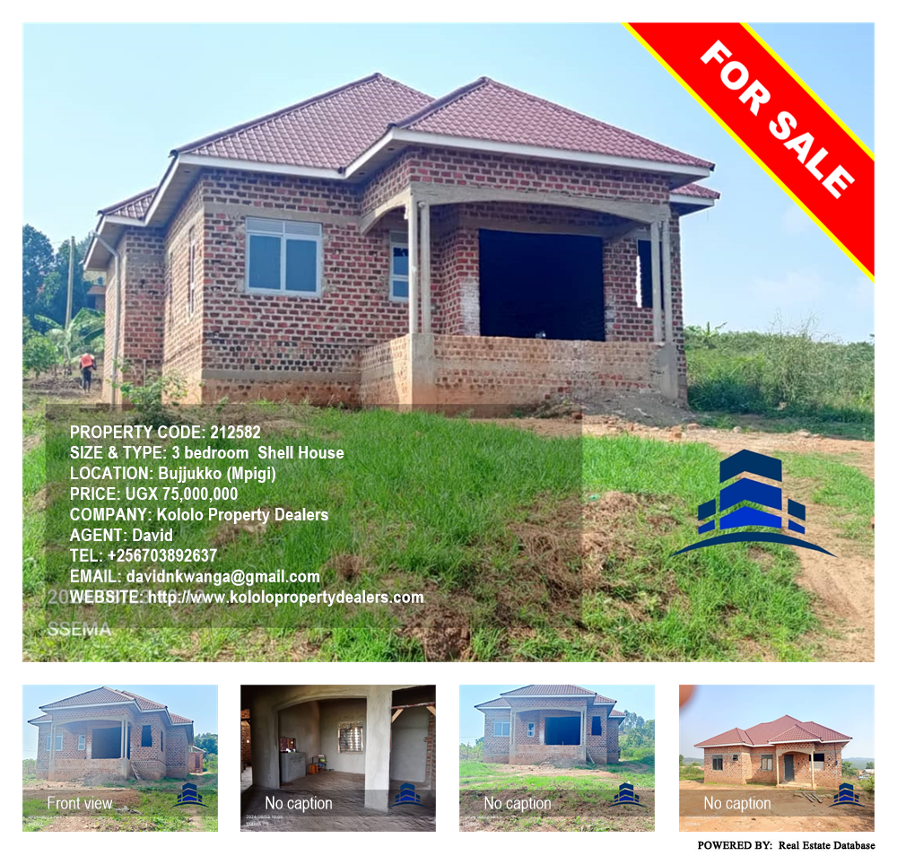 3 bedroom Shell House  for sale in Bujjukko Mpigi Uganda, code: 212582