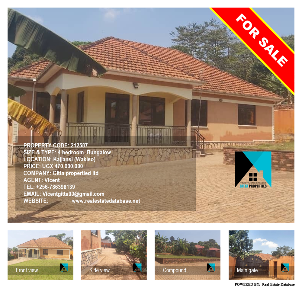 4 bedroom Bungalow  for sale in Kajjansi Wakiso Uganda, code: 212587