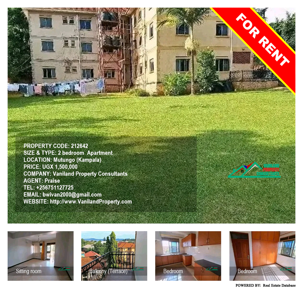 2 bedroom Apartment  for rent in Mutungo Kampala Uganda, code: 212642