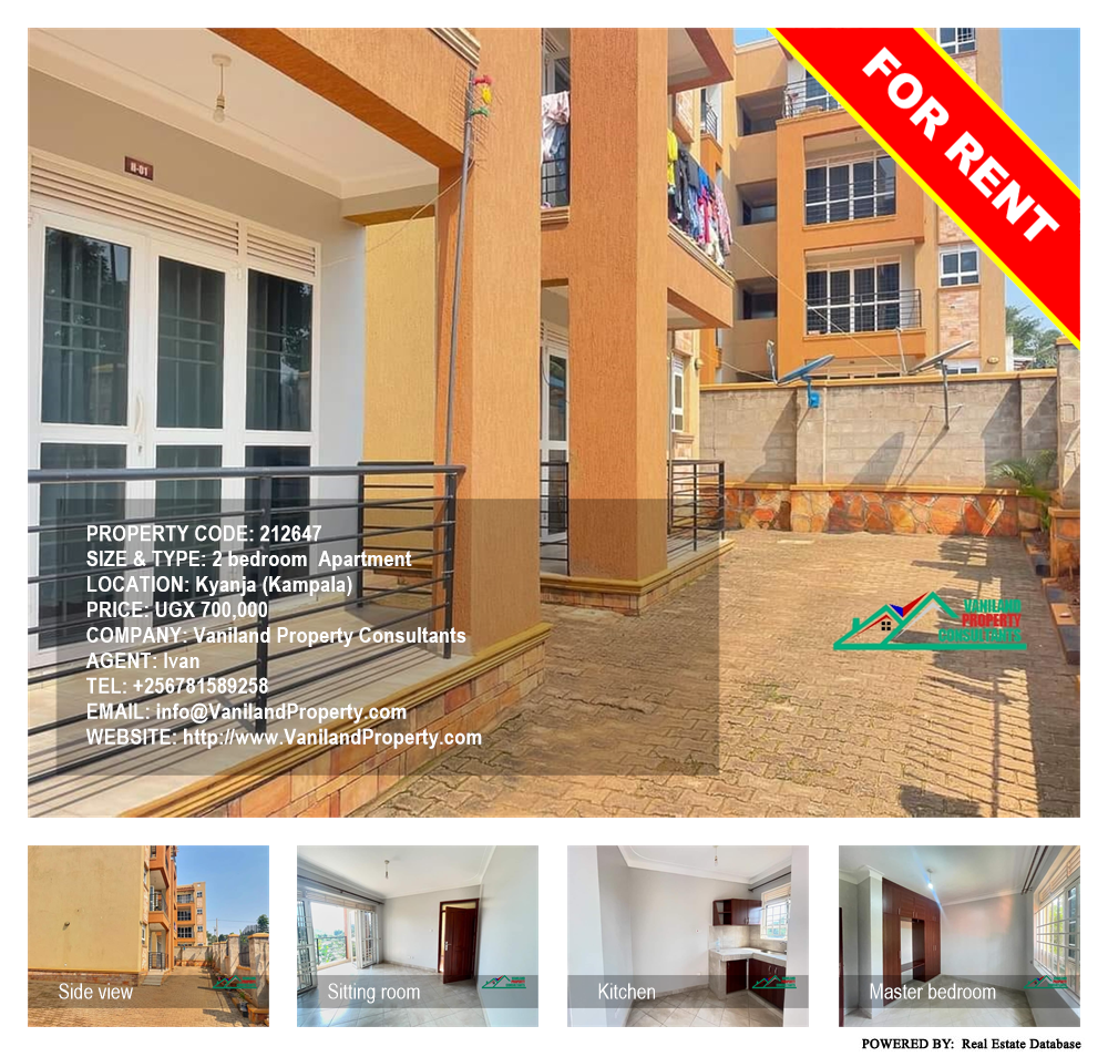 2 bedroom Apartment  for rent in Kyanja Kampala Uganda, code: 212647