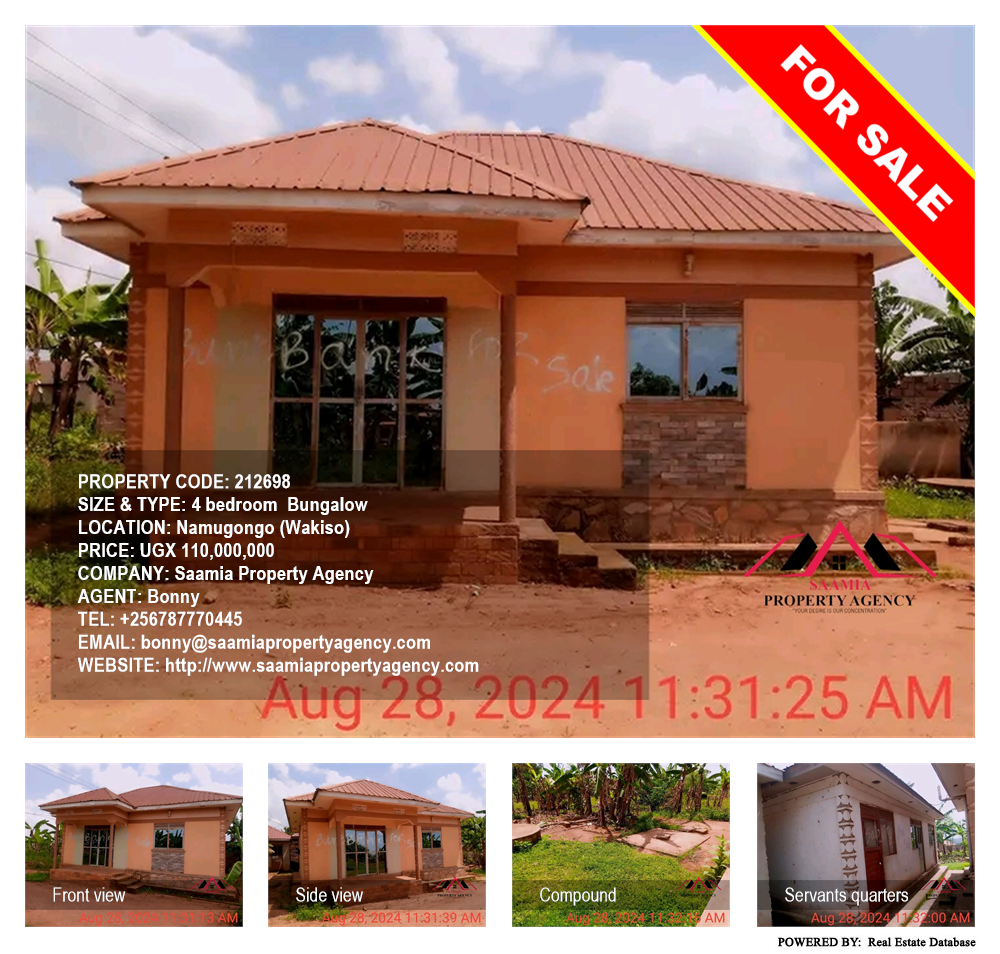 4 bedroom Bungalow  for sale in Namugongo Wakiso Uganda, code: 212698