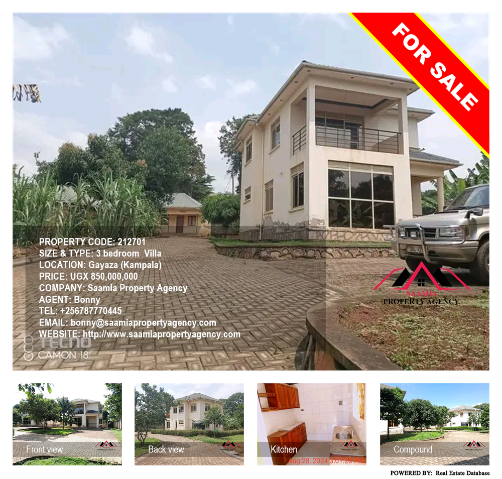 3 bedroom Villa  for sale in Gayaza Kampala Uganda, code: 212701