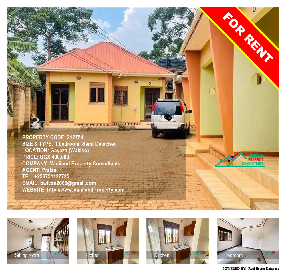 1 bedroom Semi Detached  for rent in Gayaza Wakiso Uganda, code: 212754