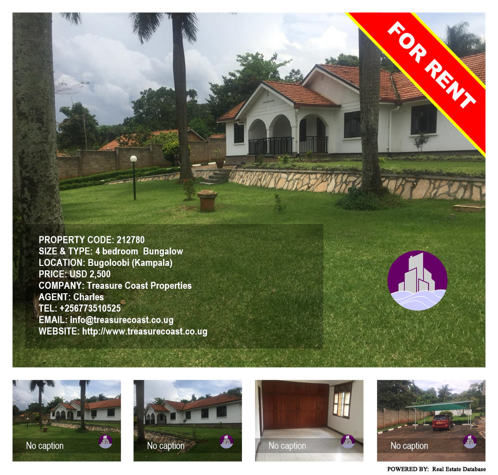 4 bedroom Bungalow  for rent in Bugoloobi Kampala Uganda, code: 212780