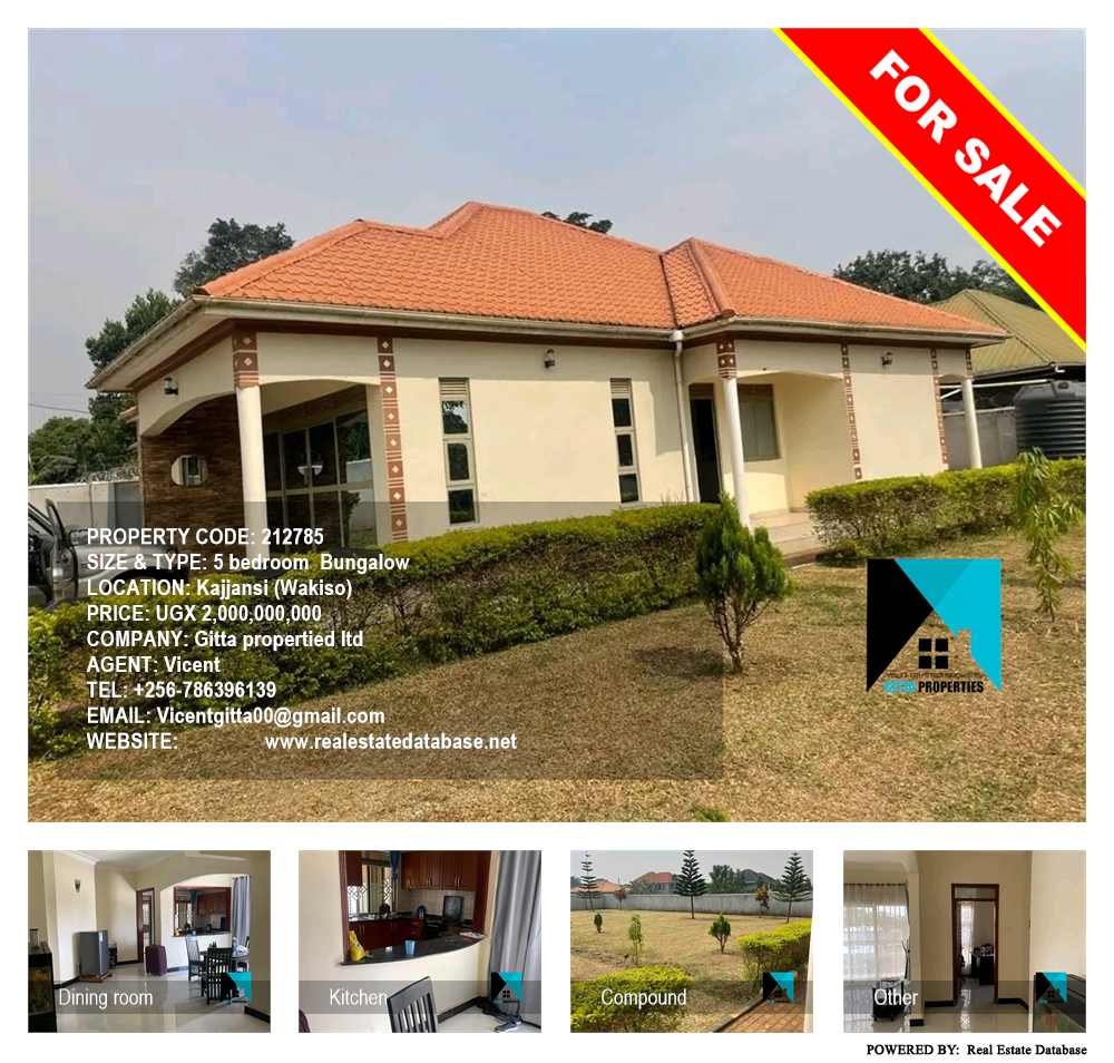 5 bedroom Bungalow  for sale in Kajjansi Wakiso Uganda, code: 212785