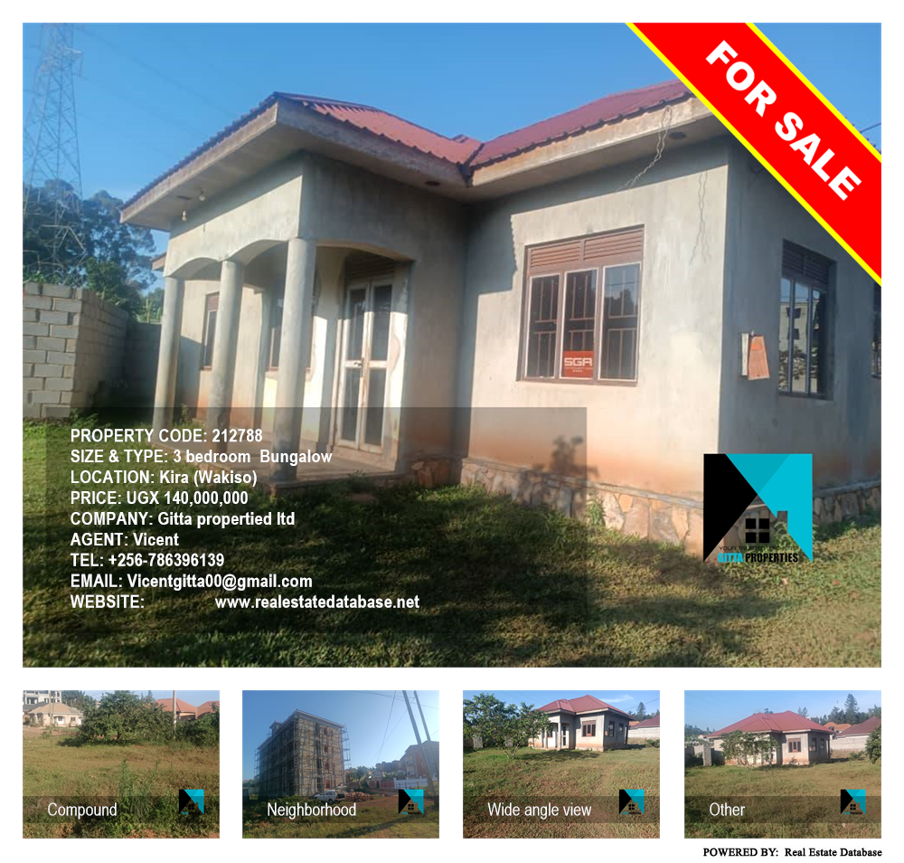 3 bedroom Bungalow  for sale in Kira Wakiso Uganda, code: 212788