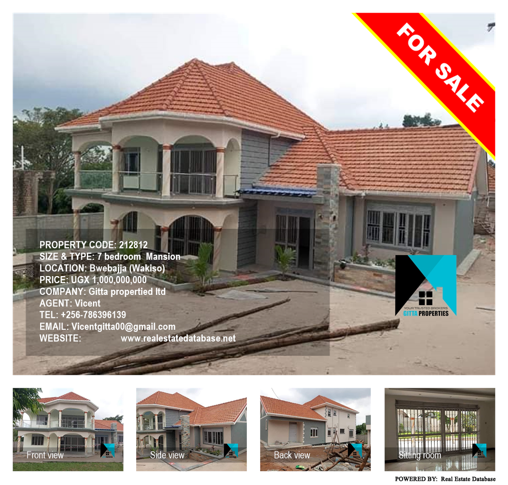 7 bedroom Mansion  for sale in Bwebajja Wakiso Uganda, code: 212812