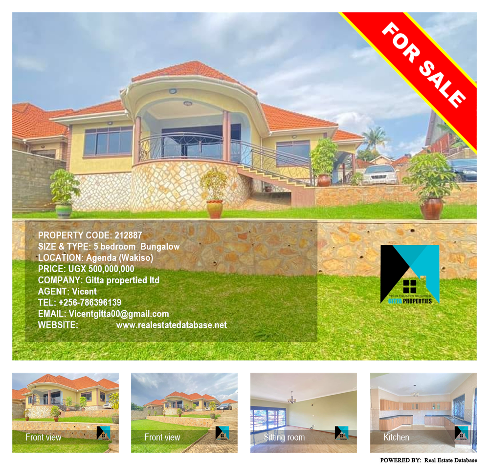 5 bedroom Bungalow  for sale in Agenda Wakiso Uganda, code: 212887