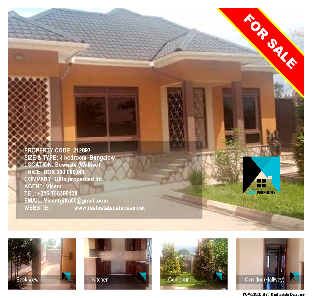 3 bedroom Bungalow  for sale in Buwaate Wakiso Uganda, code: 212897