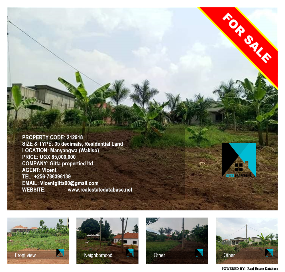 Residential Land  for sale in Manyangwa Wakiso Uganda, code: 212918