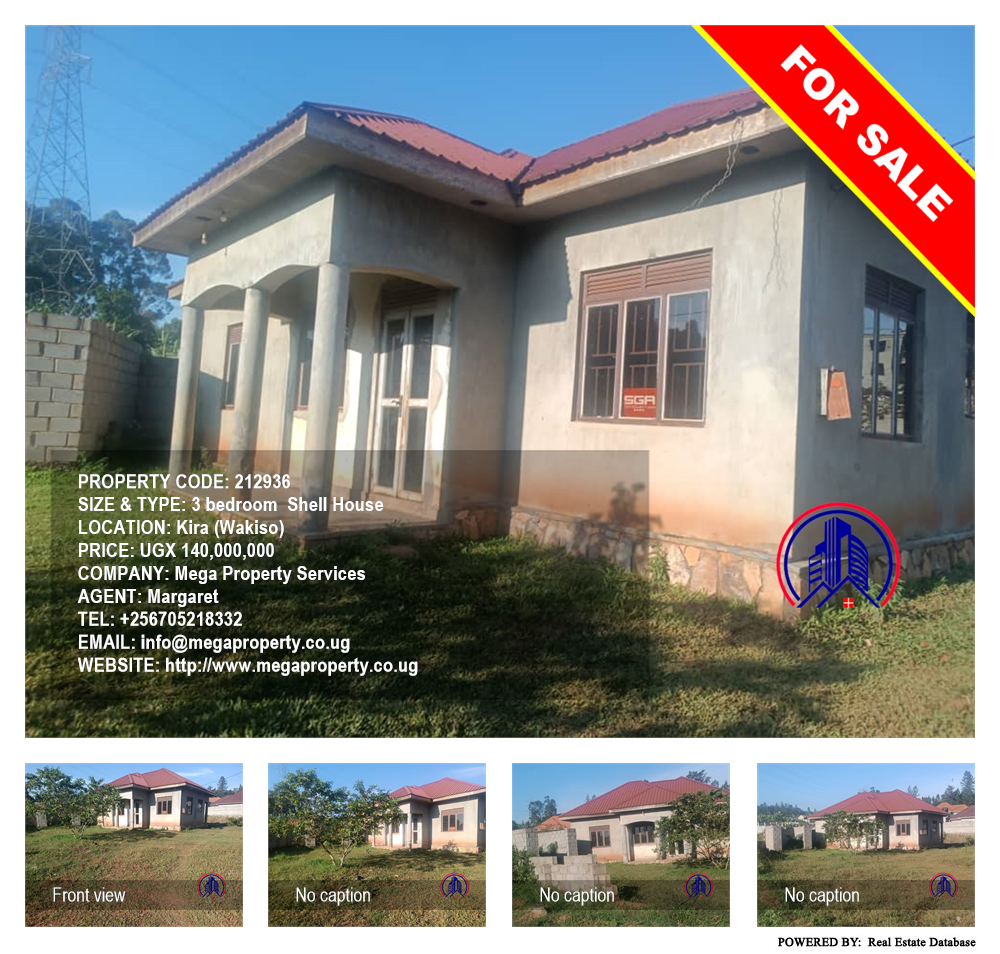 3 bedroom Shell House  for sale in Kira Wakiso Uganda, code: 212936