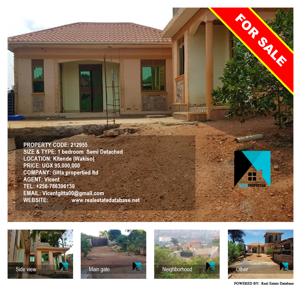 1 bedroom Semi Detached  for sale in Kitende Wakiso Uganda, code: 212955