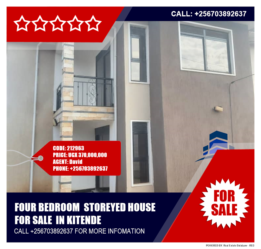 4 bedroom Storeyed house  for sale in Kitende Wakiso Uganda, code: 212963