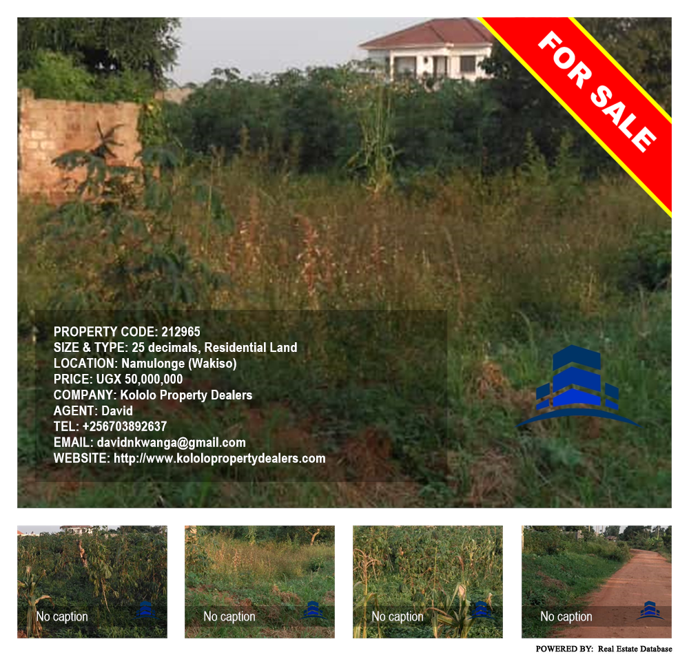 Residential Land  for sale in Namulonge Wakiso Uganda, code: 212965