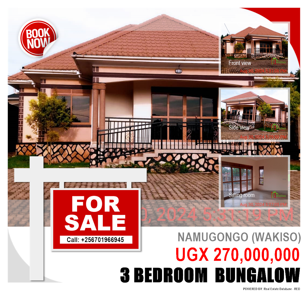 3 bedroom Bungalow  for sale in Namugongo Wakiso Uganda, code: 213012