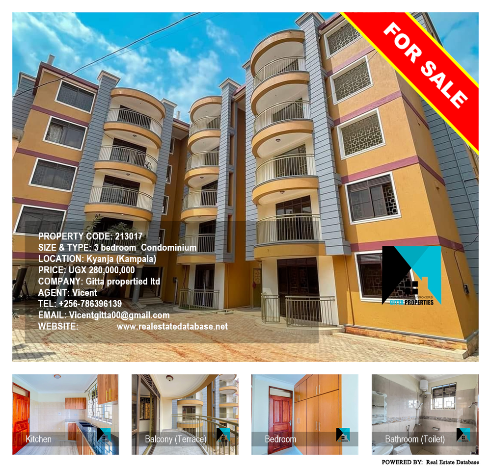 3 bedroom Condominium  for sale in Kyanja Kampala Uganda, code: 213017