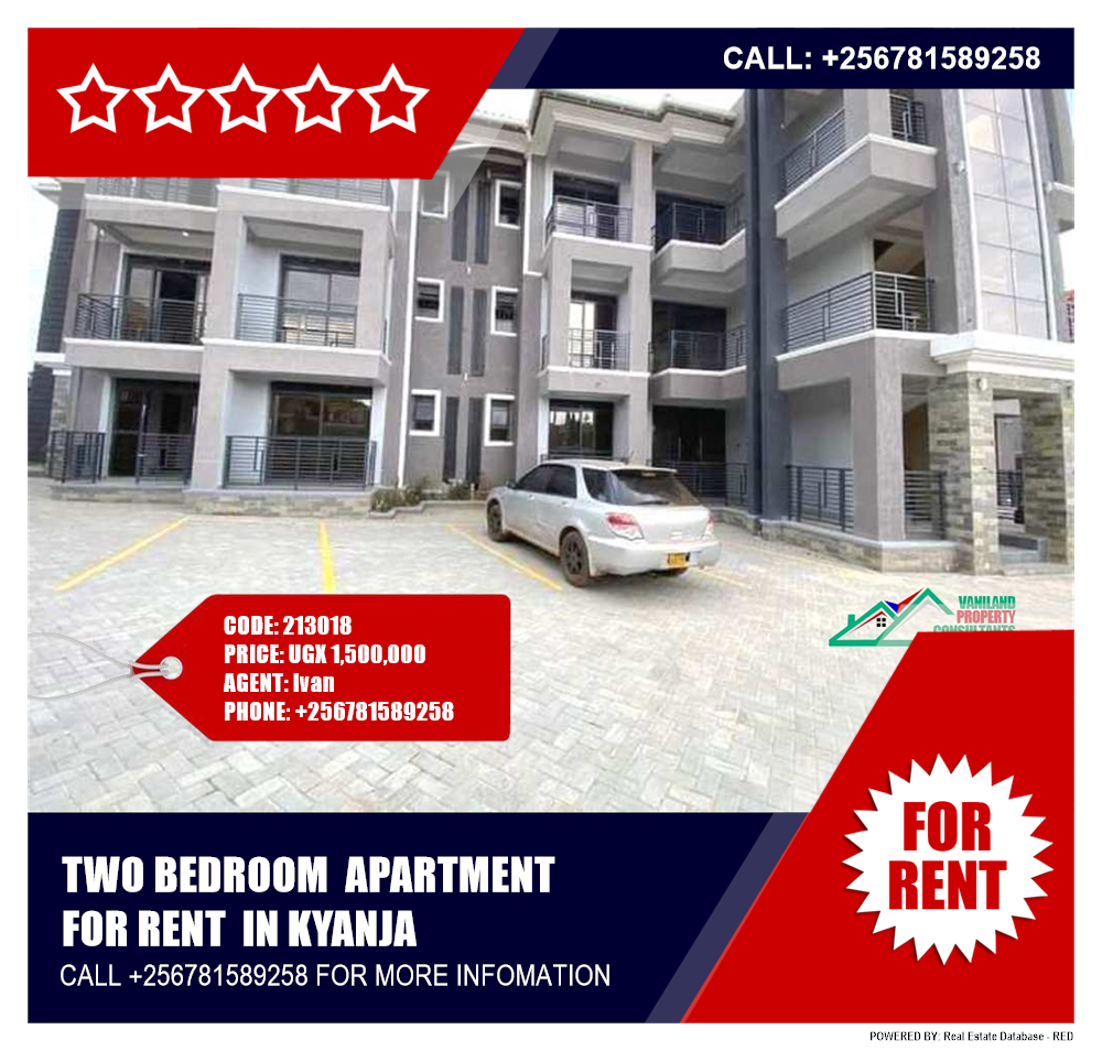 2 bedroom Apartment  for rent in Kyanja Kampala Uganda, code: 213018