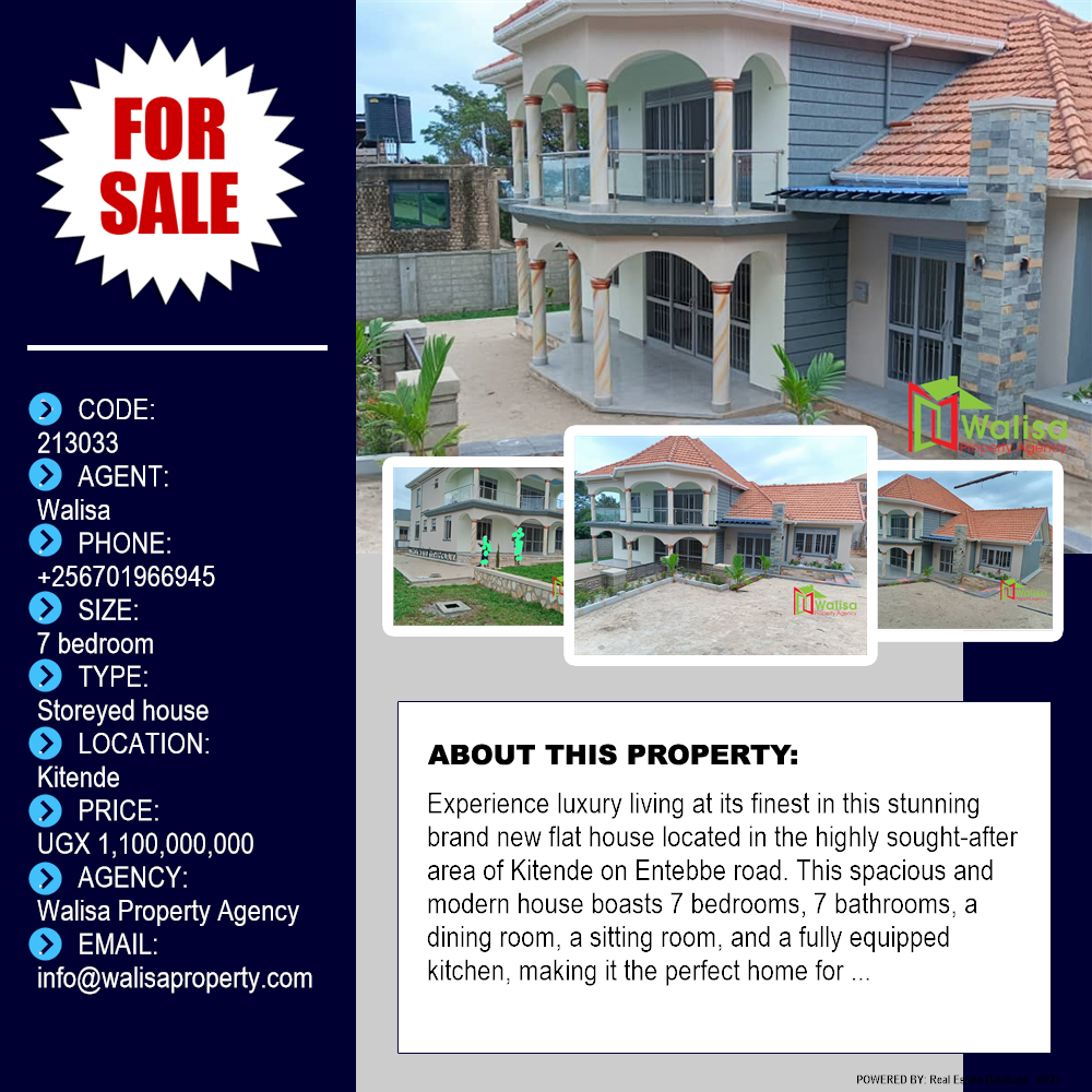 7 bedroom Storeyed house  for sale in Kitende Wakiso Uganda, code: 213033