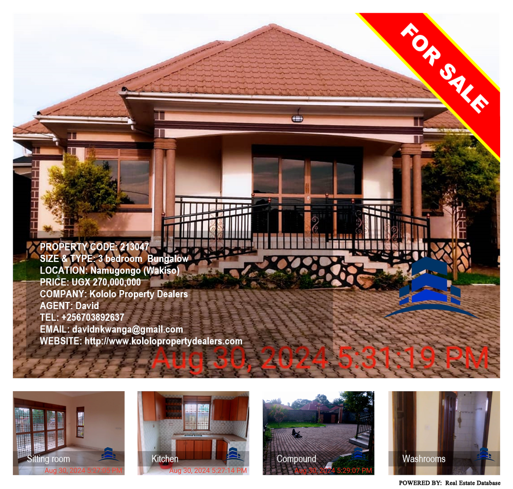 3 bedroom Bungalow  for sale in Namugongo Wakiso Uganda, code: 213047