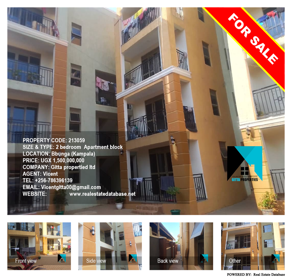 2 bedroom Apartment block  for sale in Bbunga Kampala Uganda, code: 213059