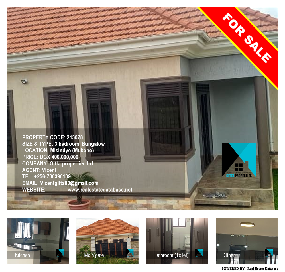 3 bedroom Bungalow  for sale in Misindye Mukono Uganda, code: 213078