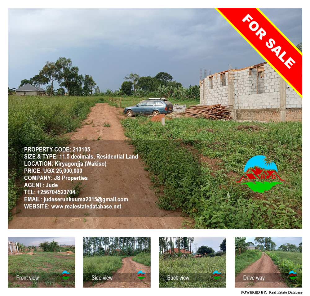 Residential Land  for sale in Kiryagonjja Wakiso Uganda, code: 213105