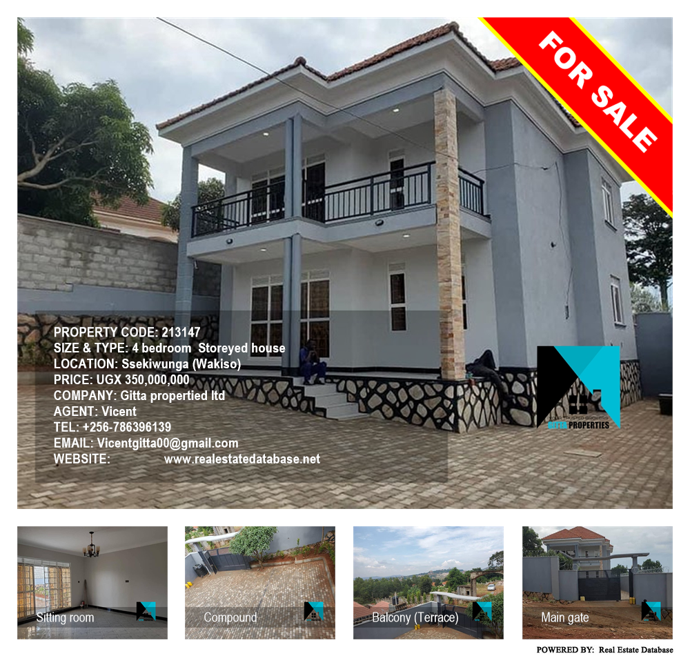 4 bedroom Storeyed house  for sale in Ssekiwunga Wakiso Uganda, code: 213147