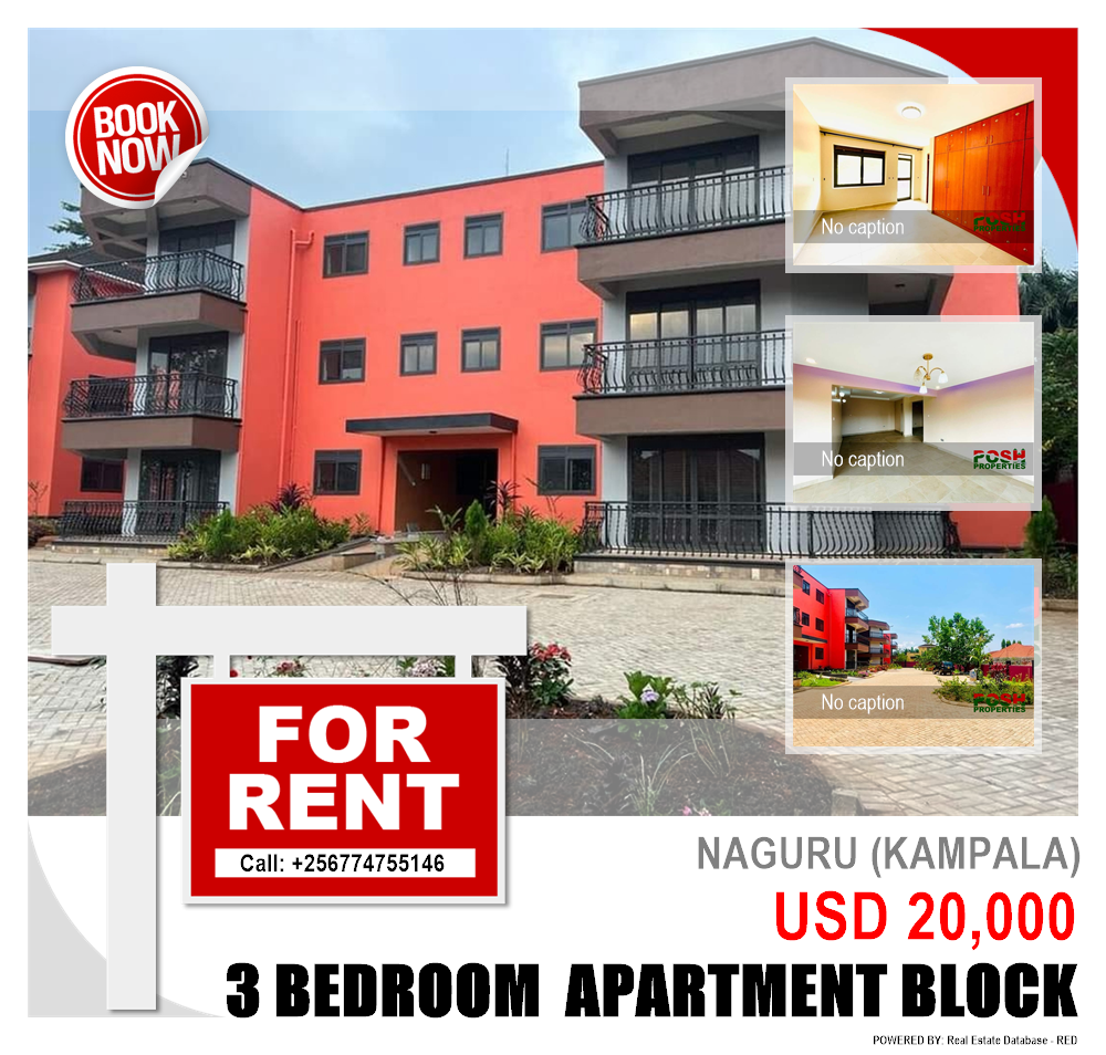 3 bedroom Apartment block  for rent in Naguru Kampala Uganda, code: 213164