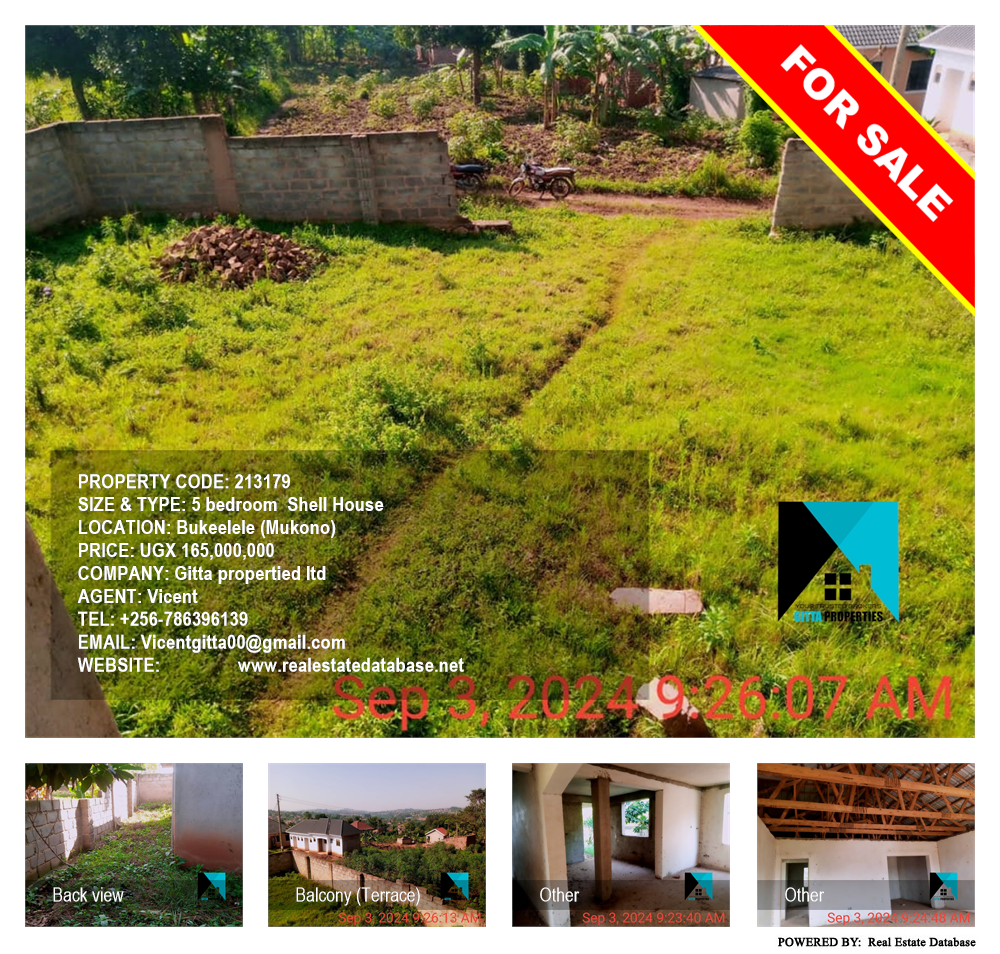 5 bedroom Shell House  for sale in Bukeelele Mukono Uganda, code: 213179