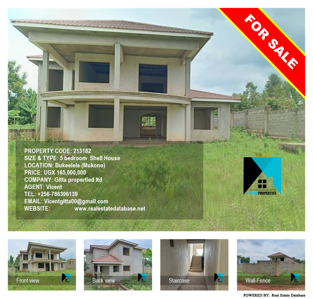 5 bedroom Shell House  for sale in Bukeelele Mukono Uganda, code: 213182