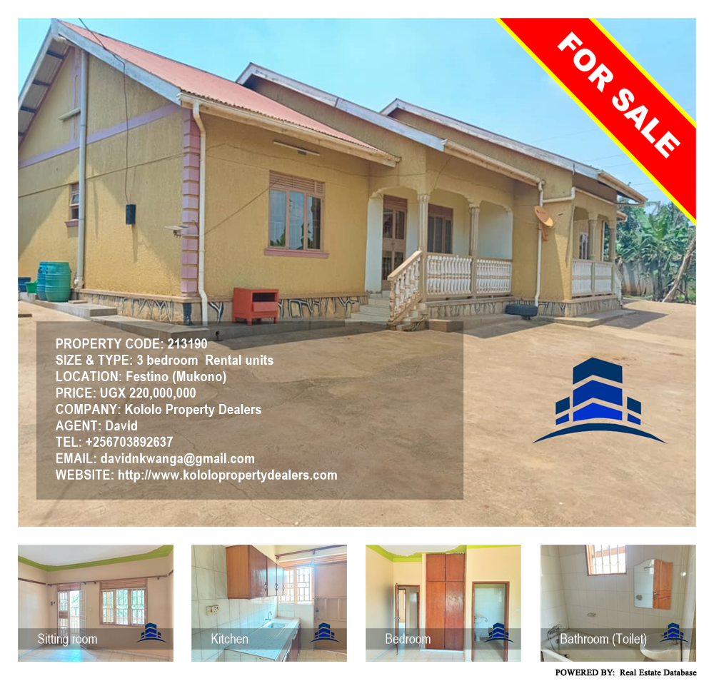 3 bedroom Rental units  for sale in Festino Mukono Uganda, code: 213190