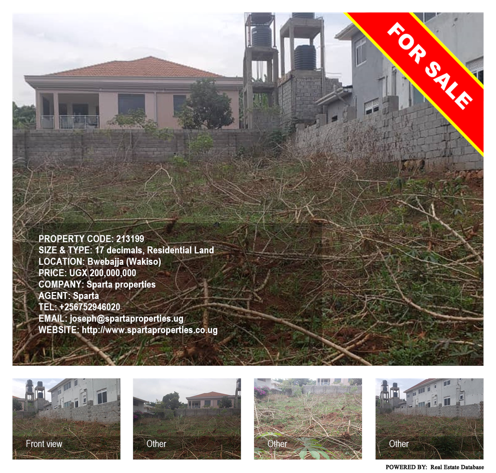 Residential Land  for sale in Bwebajja Wakiso Uganda, code: 213199