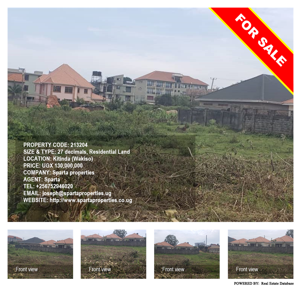 Residential Land  for sale in Kitinda Wakiso Uganda, code: 213204