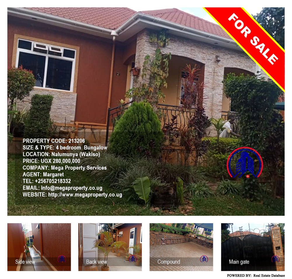 4 bedroom Bungalow  for sale in Nalumunya Wakiso Uganda, code: 213206