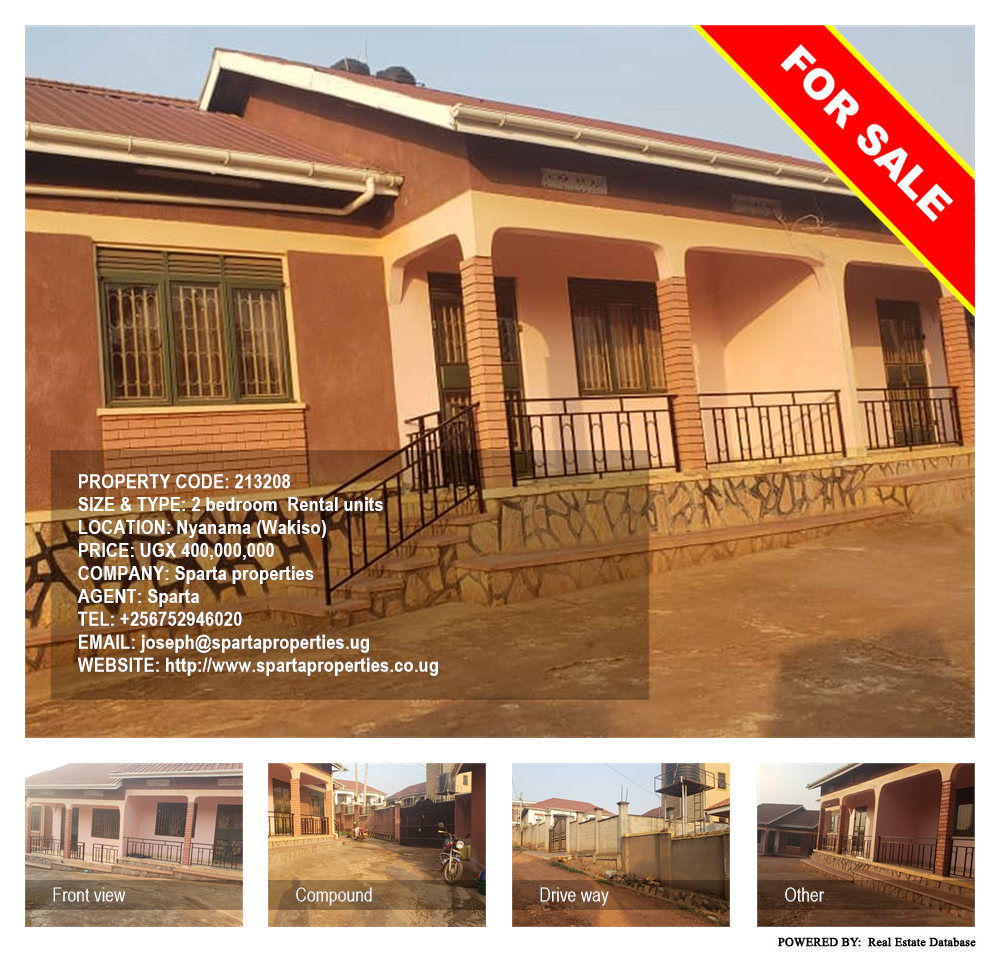 2 bedroom Rental units  for sale in Nyanama Wakiso Uganda, code: 213208