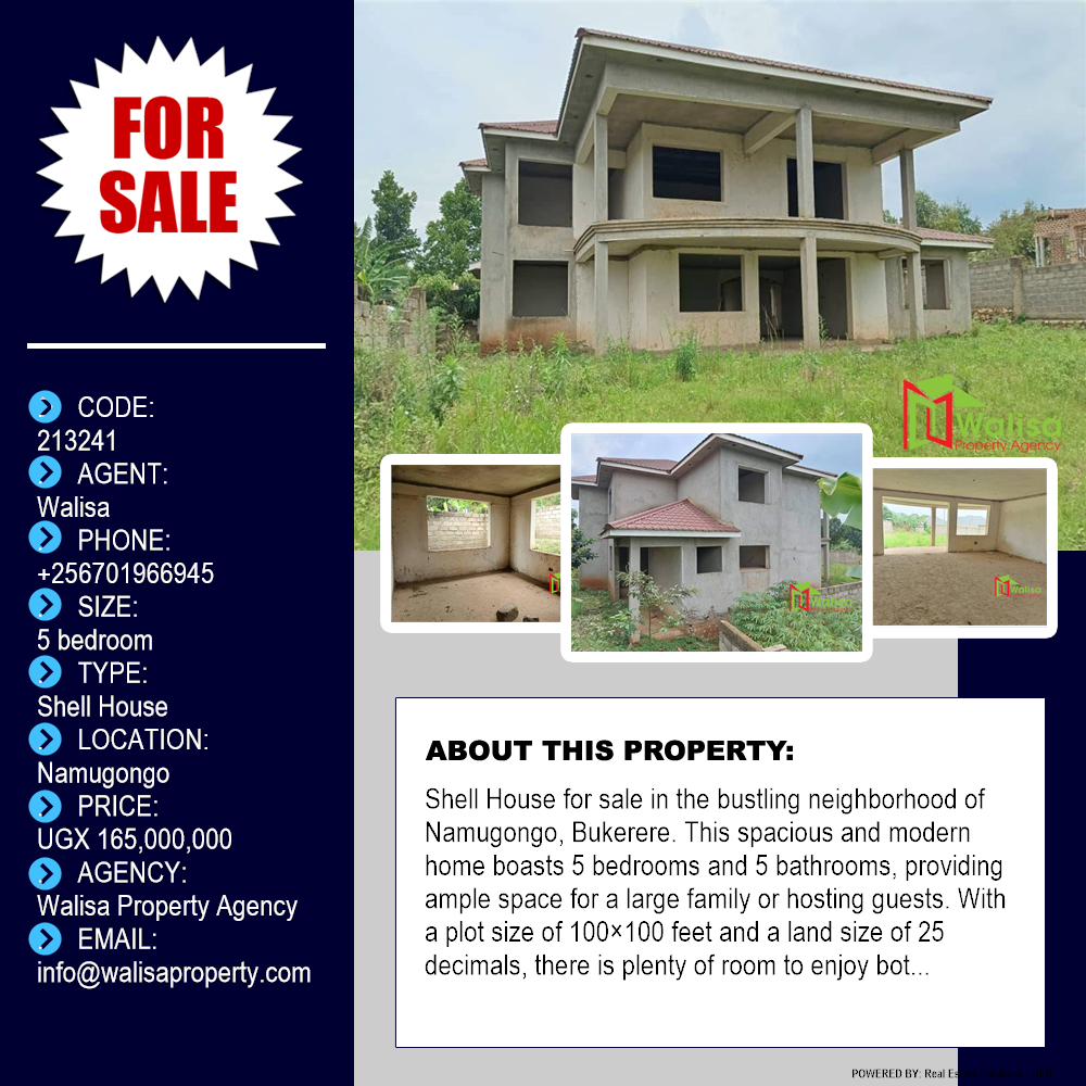 5 bedroom Shell House  for sale in Namugongo Wakiso Uganda, code: 213241