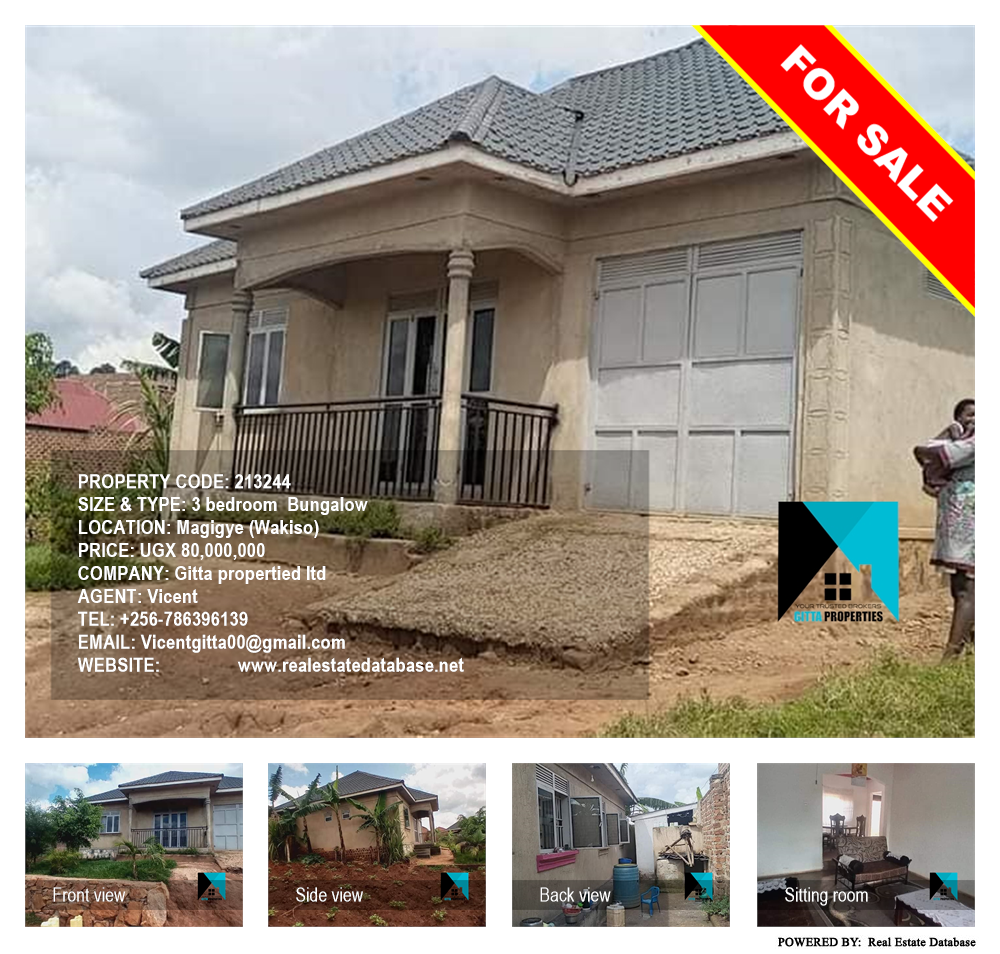 3 bedroom Bungalow  for sale in Magigye Wakiso Uganda, code: 213244