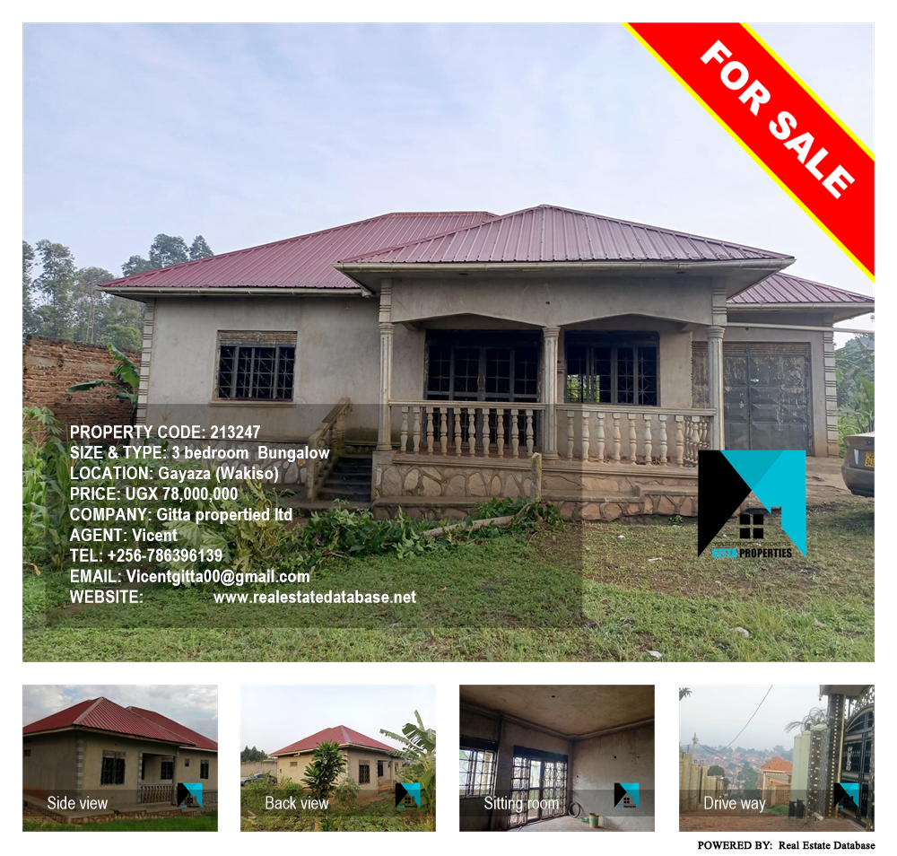 3 bedroom Bungalow  for sale in Gayaza Wakiso Uganda, code: 213247