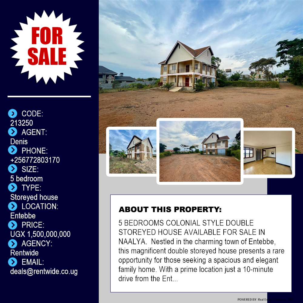 5 bedroom Storeyed house  for sale in Entebbe Wakiso Uganda, code: 213250