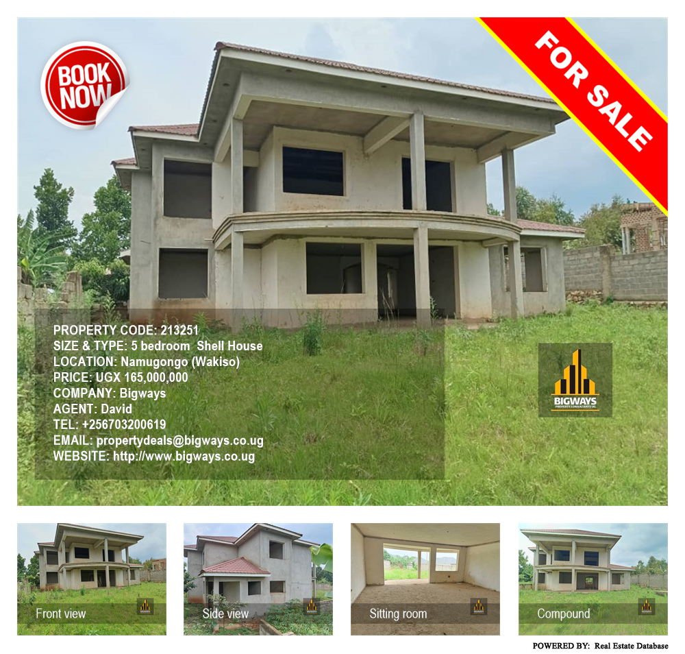 5 bedroom Shell House  for sale in Namugongo Wakiso Uganda, code: 213251